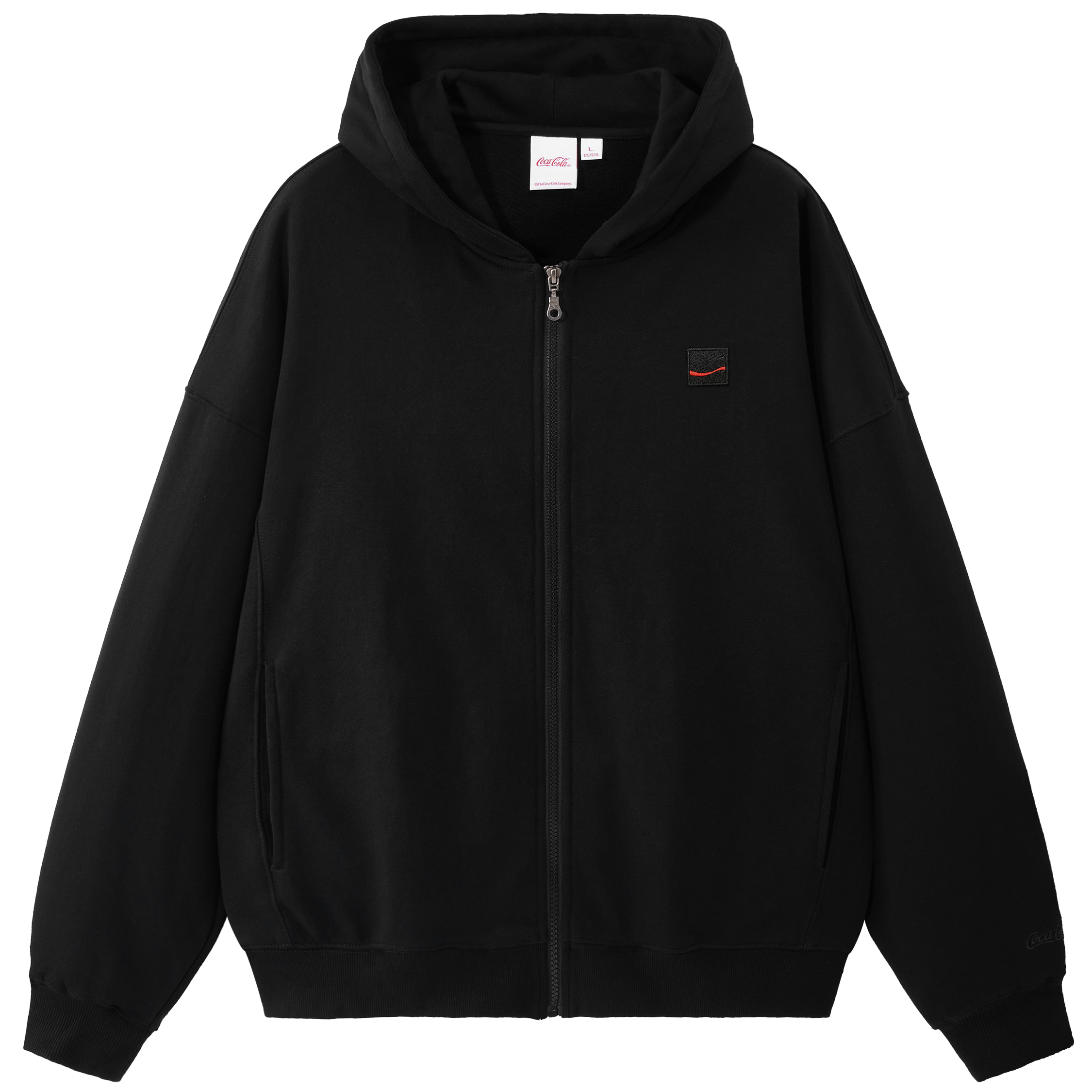 Coca-Cola Basic Logo Hoodie with Embroidery Ribbon Patch Unisex Thick Jacket. 820111220