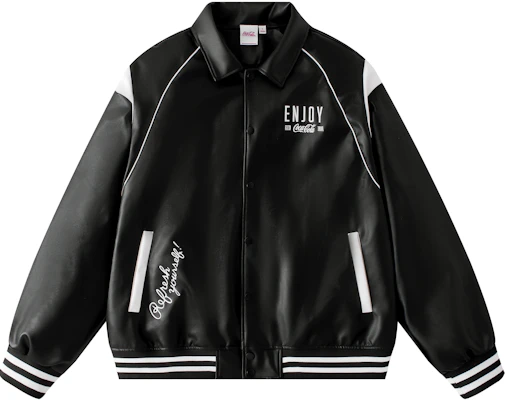 Jaket Biker Unisex Kulit PU Coca-Cola Bordir Garis-Garis 810112093 Buy Jaket Biker Unisex Kulit PU Coca-Cola Bordir Garis-Garis 810112093