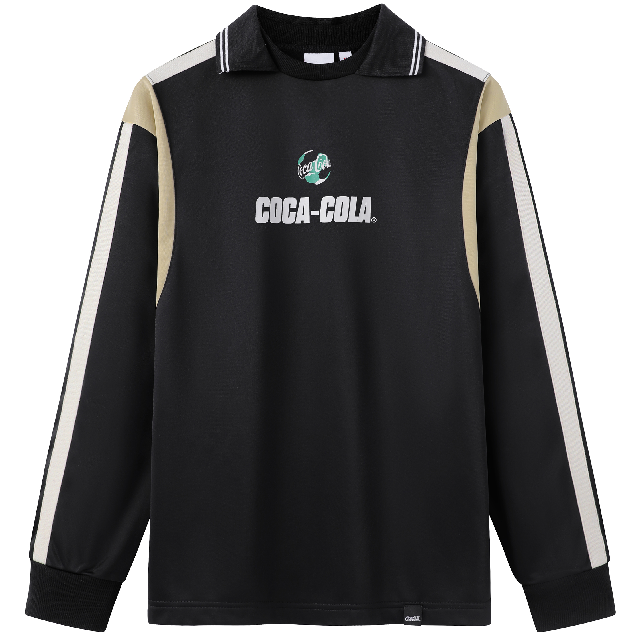 Coca-Cola x FIFA Striped Soccer Logo Print Collared Long Sleeve Tee Unisex 800413216