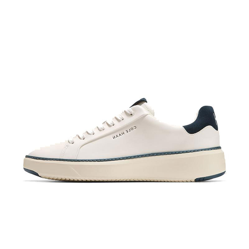 Cole Haan Low-Top Casual Leather Sneakers Cream/Misty Blue C40011