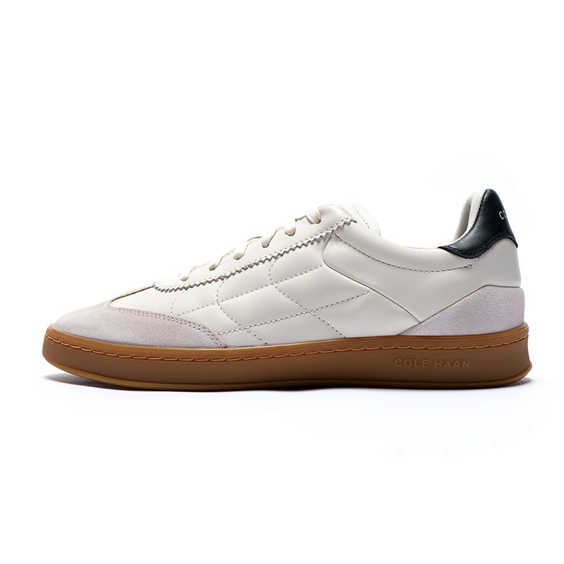 Cole Haan Low-Top Sneakers White Gray Fabric Leather Casual Style GH-C38049