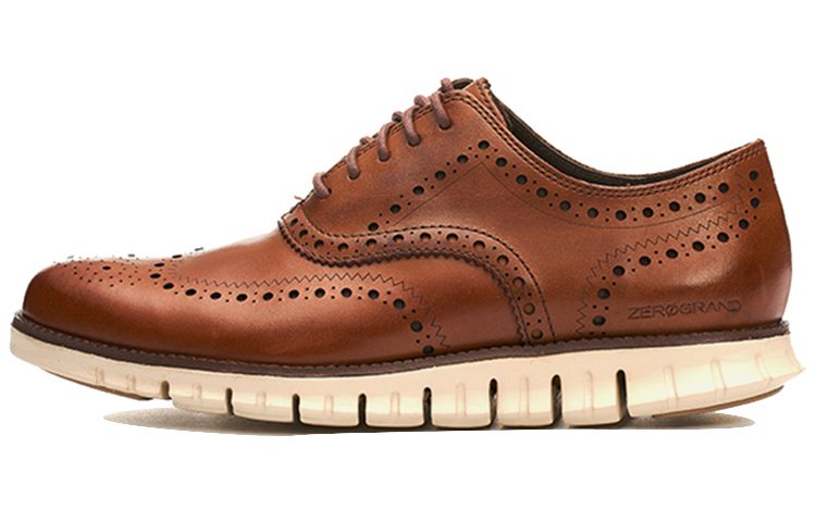 Cole Haan Zerogrand Wing Ox Lightweight Comfort Brogue Leather Shoes Brown Men C14493