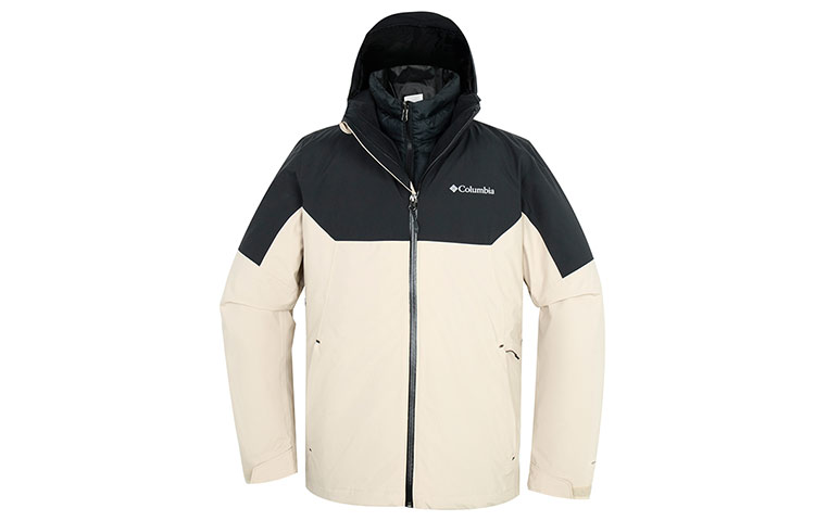 Columbia 3-in-1 Detachable Down Jacket Beige Winter Outdoor Coat WE6347-271