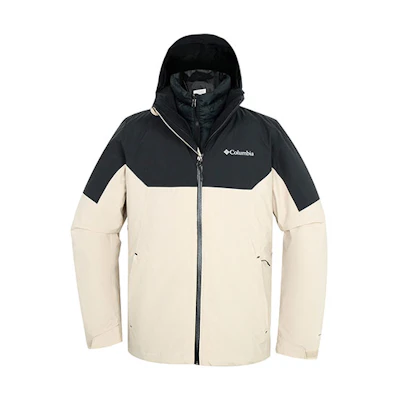 Columbia 3-in-1 Detachable Down Jacket Beige Winter Outdoor Coat WE6347-271