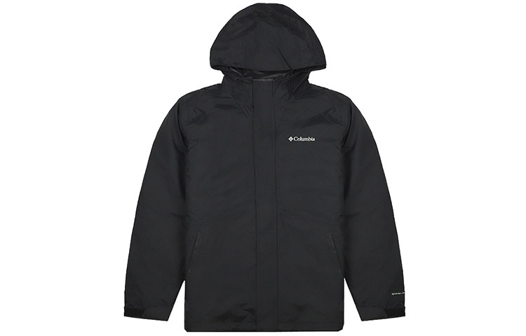 Columbia 3-in-1 Detachable Hooded Jacket Black Outdoor Hiking Windproof Warm XE1504-010