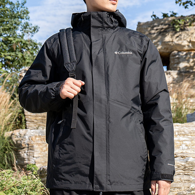 Purchase Columbia 3-in-1 Detachable Hooded Jacket Black Outdoor Hiking Windproof Warm XE1504-010