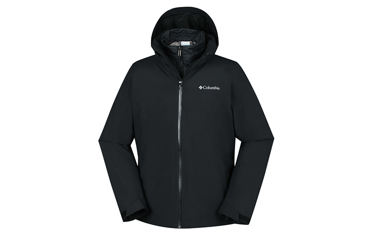 Columbia 3-in-1 Down Jacket High Collar Detachable Winter Coat Black WE1520010