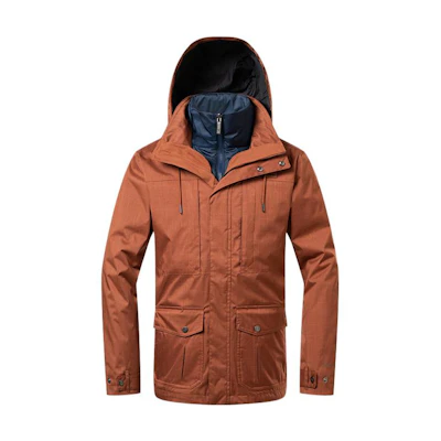 Columbia 3-in-1 Jacket with Detachable Hood and Inner Layer Brown WE7215-242