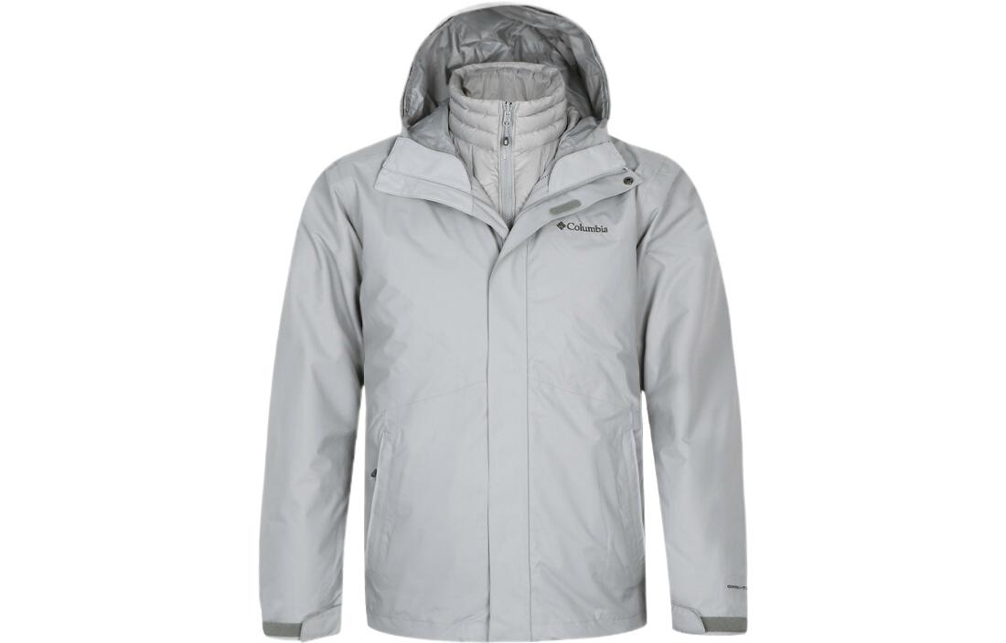 Columbia 3-in-1 Waterproof Breathable Jacket with Logo Print - Gray XE1504-039