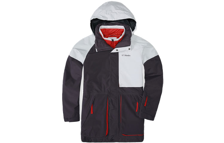 Columbia 3-in-1 Waterproof Hooded Jacket Black/Grey Winter Outdoor Wear WE0984-511