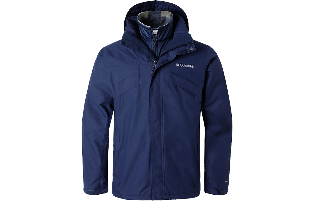 Columbia 3-in-1 Waterproof Windproof Fleece Jacket Navy Blue Outdoor Wear WE1273-465