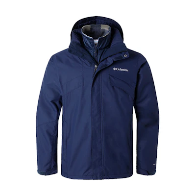 Columbia 3-in-1 Waterproof Windproof Fleece Jacket Navy Blue Outdoor Wear WE1273-465