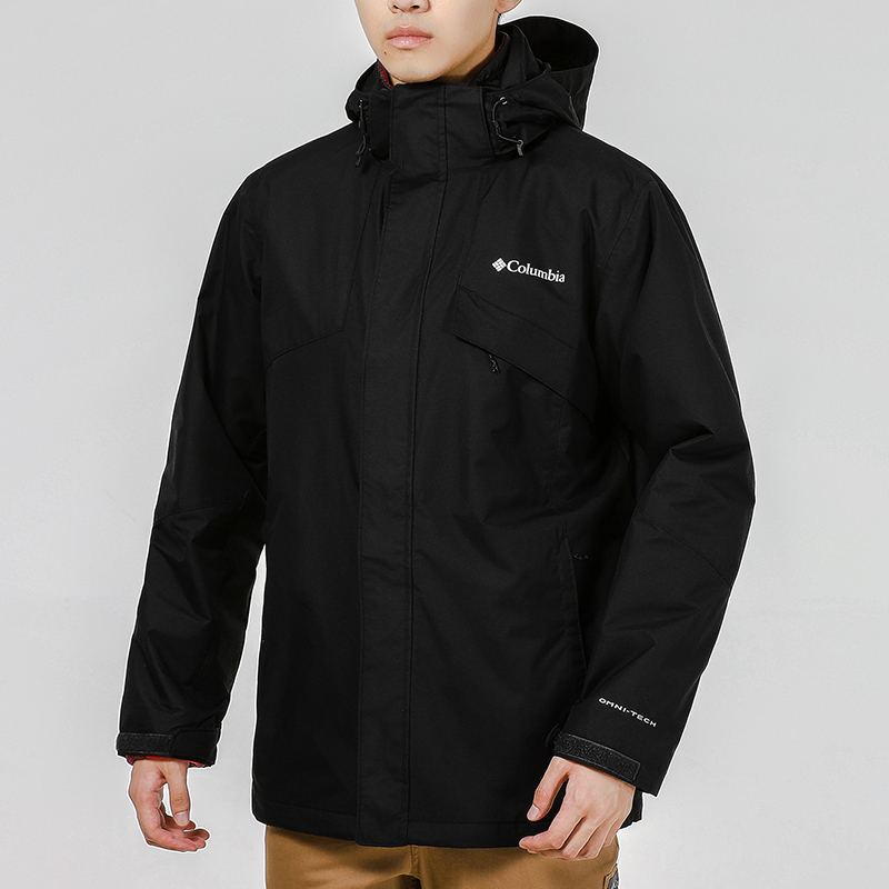 Sizing Columbia 三合一防水防風連帽外套 黑色 戶外登山 WE1273-012