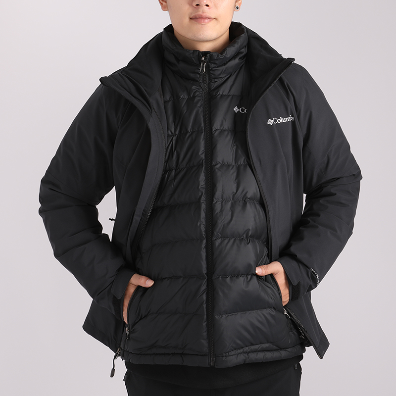 Cheap Chaqueta Columbia 3-en-1 Impermeable Aislada con Capucha Negro. WE6347-010