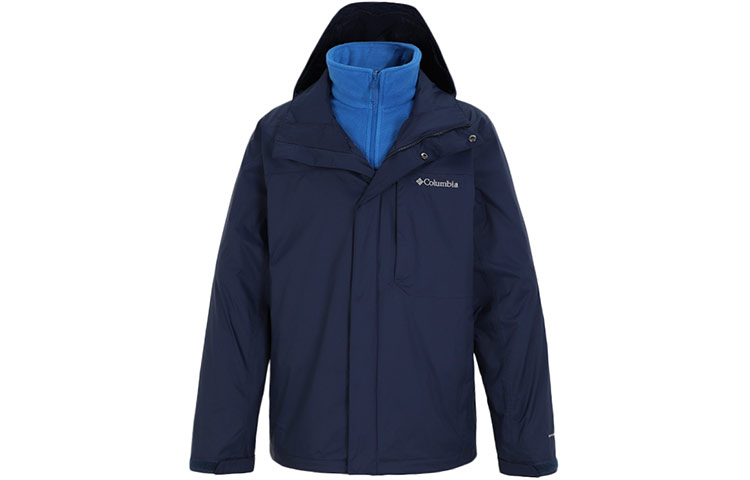 Columbia 3-in-1 Waterproof Windproof Jacket with Detachable Fleece - Blue WE1322-464