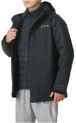 コロンビア 3イン1 防水 防風 コットン裏地付きジャケット - ブラック WE9872-010 Purchase コロンビア 3イン1 防水 防風 コットン裏地付きジャケット - ブラック WE9872-010