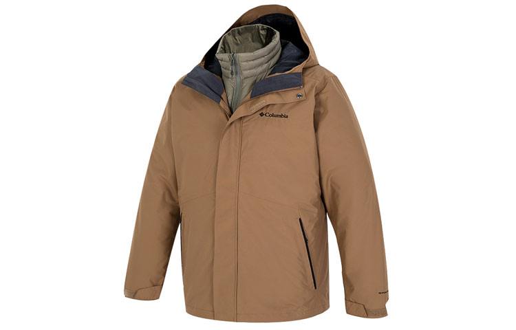 Buy Columbia  3-in-1 Detachable Hooded Jacket Brown Outdoor Wear XE1504-257