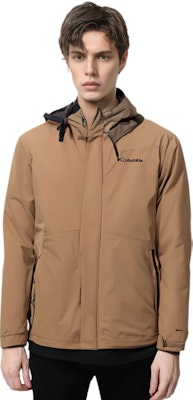 Columbia 3-in-1 Detachable Hooded Jacket Brown Outdoor Wear XE1504-257 3