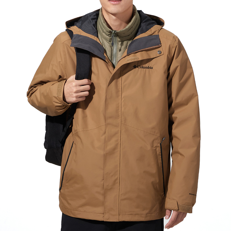 Details for Columbia  3-in-1 Detachable Hooded Jacket Brown Outdoor Wear XE1504-257