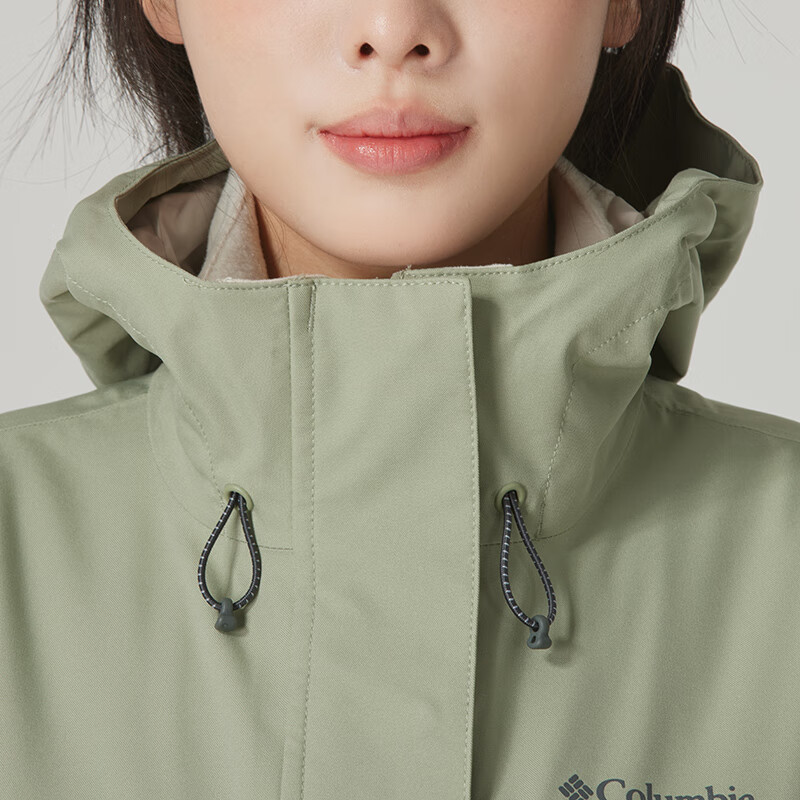 Details for 哥伦比亚3合1连帽绿徒步夹克-防水保暖外套 (2024)。 XR4388-348