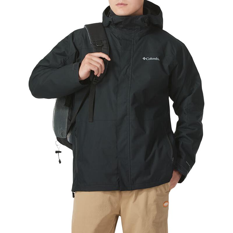 Order Chaqueta Columbia 3 en 1 Impermeable de Senderismo con Forro Polar Negra. WE4714-010