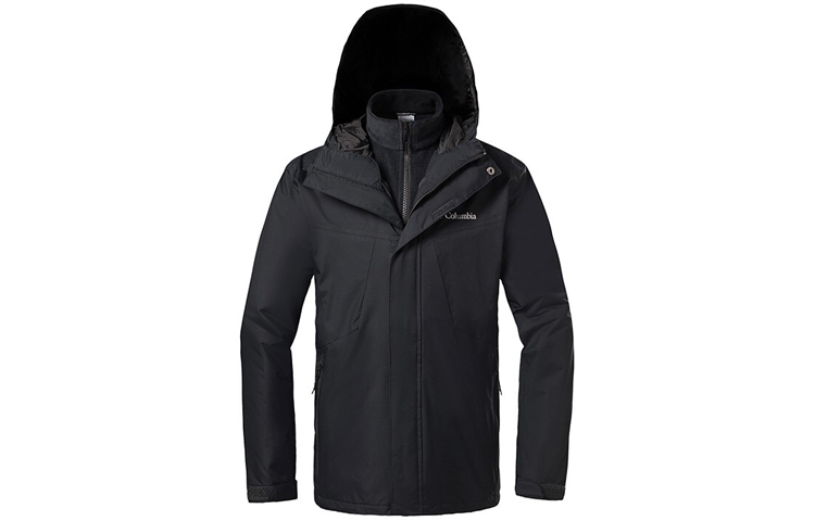 Order Chaqueta Columbia 3-en-1 Impermeable y Cortaviento con Forro Desmontable - Negra WE0572-010