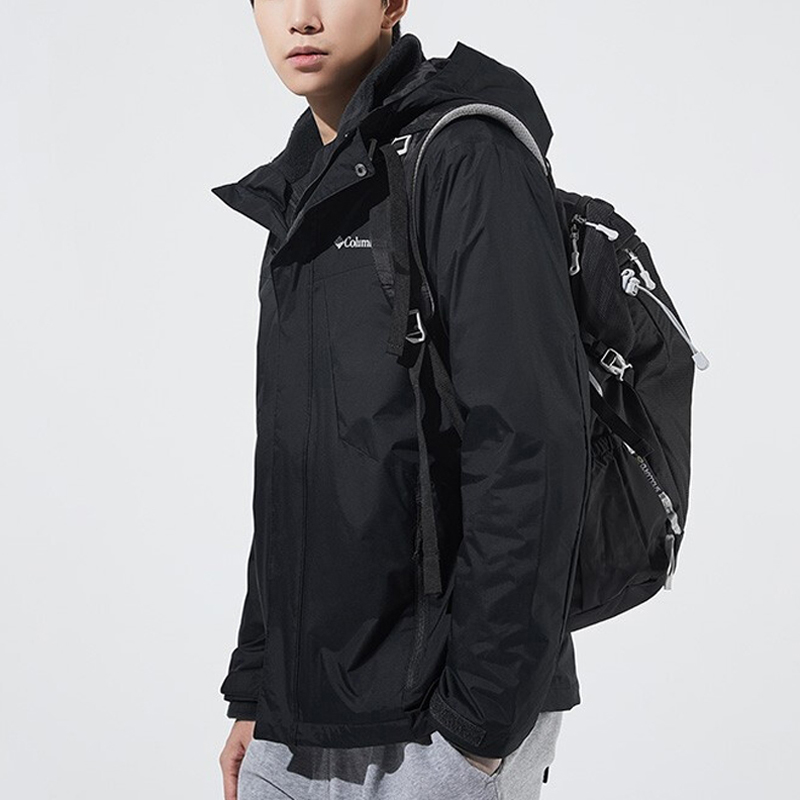 Sizing Chaqueta Columbia 3-en-1 Impermeable y Cortaviento con Forro Desmontable - Negra WE0572-010