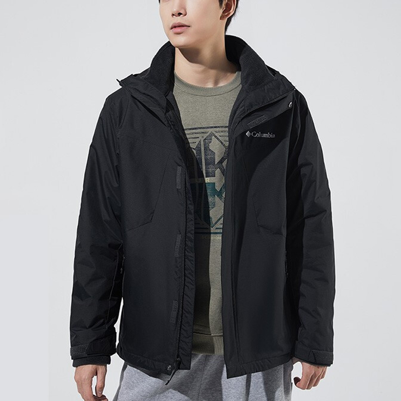 Cheap Chaqueta Columbia 3-en-1 Impermeable y Cortaviento con Forro Desmontable - Negra WE0572-010