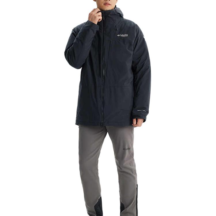 Order コロンビア 3イン1 防水防風 冬用スキージャケット ブラック WE2454-010