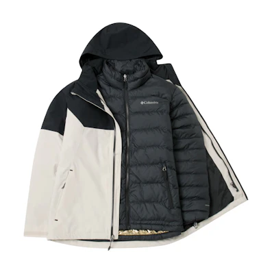 Columbia Beige Waterproof Windproof 3-in-1 Detachable Hiking Jacket. WE6671-278