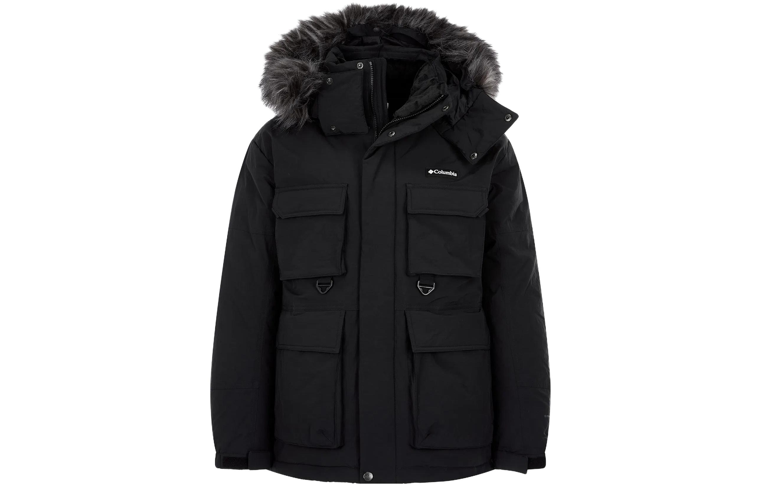 Columbia  Black Insulated Puffer Jacket with Removable Hood and Utility Pockets YM3385-010