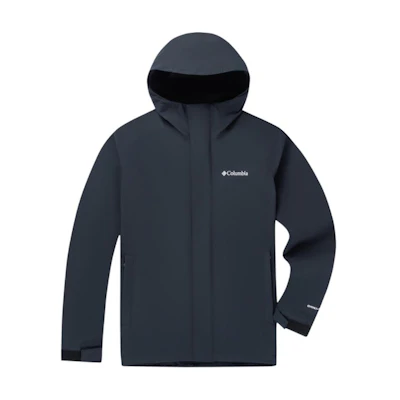 Columbia Black Omni-Heat Waterproof Hooded Down Jacket with Reflective Warmth. XE5798-010