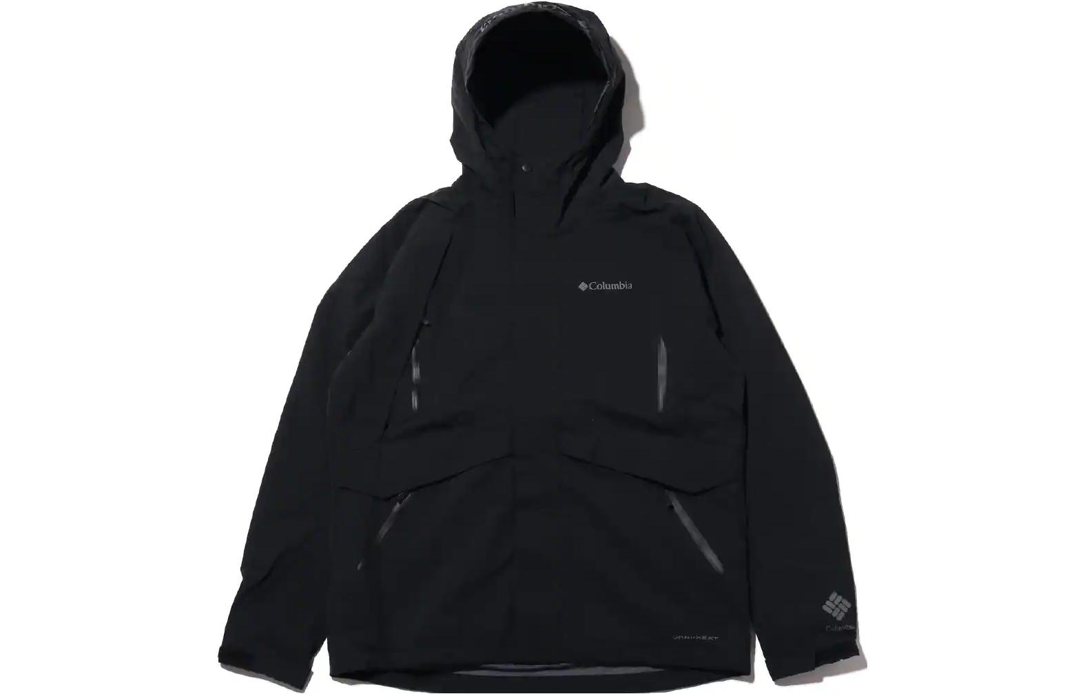 Columbia  Black Solid Zip Hoodie Jacket with Logo Print. PM3761-010