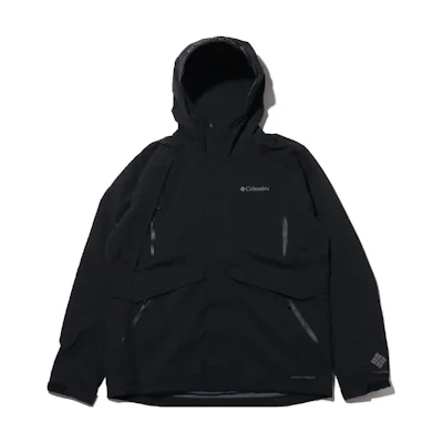 Columbia Black Solid Zip Hoodie Jacket with Logo Print. PM3761-010