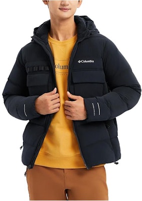 Columbia Black Water-Resistant Insulated Down Jacket with Logo. WE9639-010 Order Columbia Black Water-Resistant Insulated Down Jacket with Logo. WE9639-010