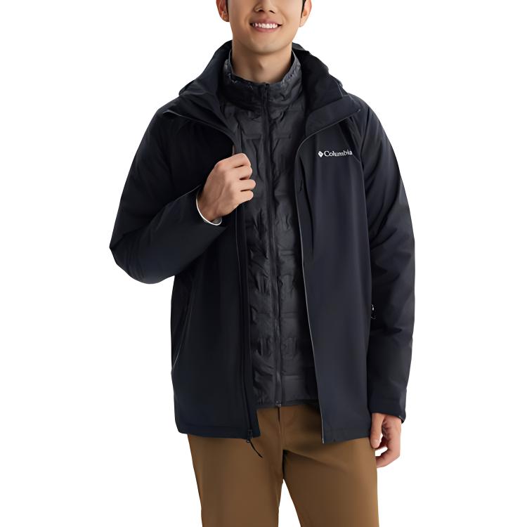 Order Columbia 黑色防水羽絨外套連帽款 - 防風時尚設計 XE5489-010