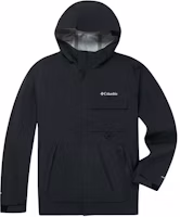 Columbia Black Waterproof Windproof Hiking Jacket with Logo Hood. WE4517-010 Columbia Black Waterproof Windproof Hiking Jacket with Logo Hood. WE4517-010