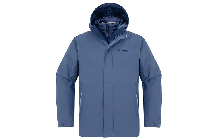 Columbia  Blue 3-in-1 Waterproof Windproof Jacket with Logo Print. XE1504-478