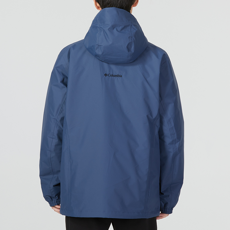 Sizing Columbia  Blue 3-in-1 Waterproof Windproof Jacket with Logo Print. XE1504-478
