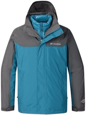 Columbia Blue Waterproof Hiking Jacket with Detachable Down Liner. PM1339 489 Buy Columbia Blue Waterproof Hiking Jacket with Detachable Down Liner. PM1339 489