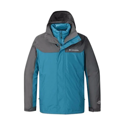 Columbia Blue Waterproof Hiking Jacket with Detachable Down Liner. PM1339 489
