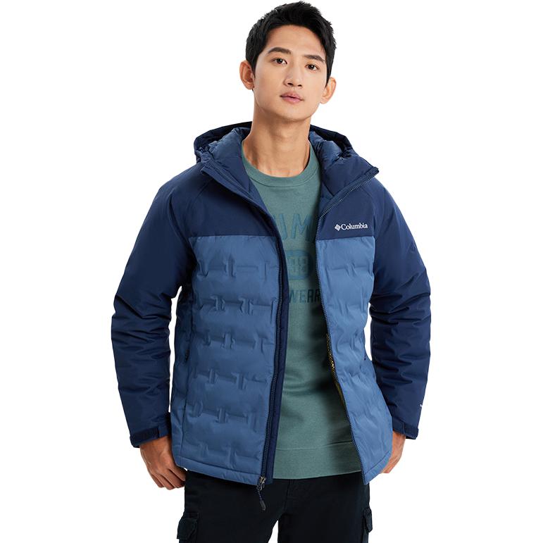 Purchase Columbia 城市户外系列标志拉链羽绒夹克外套 - 深蓝色. WE7857-478