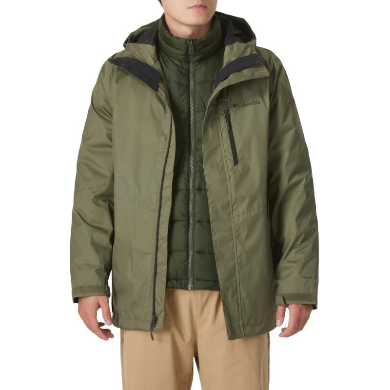 Lookbook 哥伦比亚绿色三合一防水保暖夹克徒步及户外冒险 WE6198-397