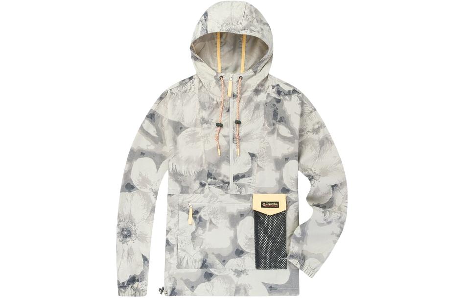 Columbia  Grey Patterned Outdoor Pullover Hooded Jacket. WE4267-278