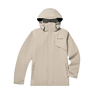 Columbia Khaki Waterproof Windproof Outdoor Hiking 3-in-1 Jacket with Logo. WE1273-271