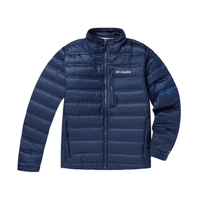 Columbia Lightweight Quilted Down Jacket Blue with Logo Print. WE8287-464