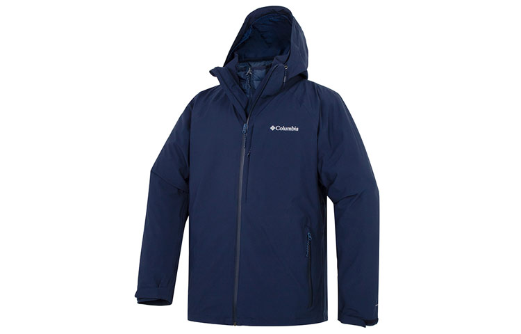 Order Columbia  Navy Blue Thermal 3-in-1 Durable Logo Jacket. WE1157-464