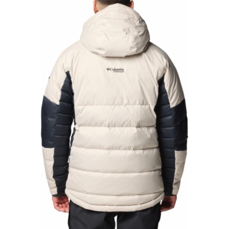 Lookbook Columbia  Roaring Fork Hooded Zip Long Down Jacket Beige 2087341-278