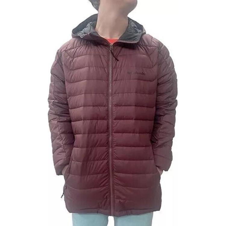 Columbia  Solid Color Loose Fit Hooded Jacket Deep Red XM0477-640