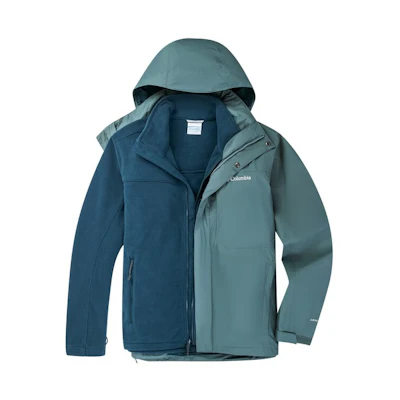 Columbia Waterproof 3-in-1 Hooded Jacket for Hiking & Outdoor Adventure. WE1322-346